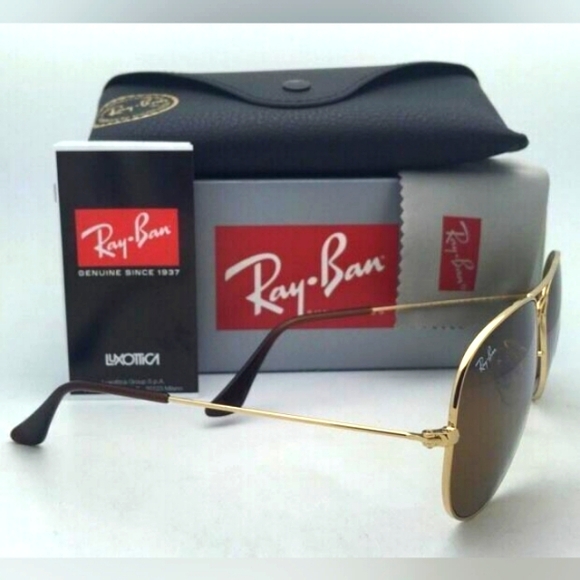 LIKE NEW RayBan Aviator RB3025 Brown Lens Ray ban Sunglasses - Picture 5 of 15